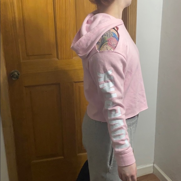 EUC VS Pink Hoodie XS+VS Stripe sparkle✨ wallet+slouch socks🧦NEW - Picture 13 of 16